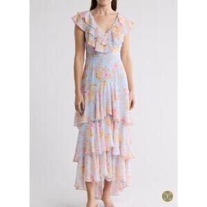 Wayf Floral Tiered Ruffle maxi dress, XL